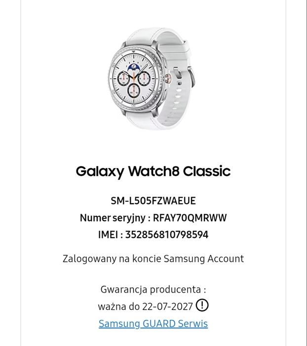 Galaxy watch 8 classic LTE SM-L505