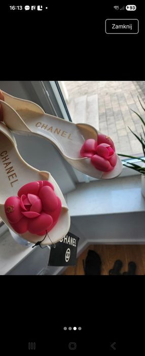 Balerinki 37 chanel Białe róż wiosna lato
