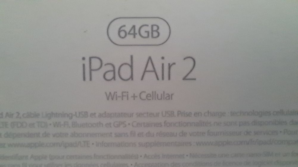 iPad Air 2 64GB Wi-Fi + Cellular