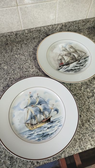 Pratos coleccionáveis de porcelana antigos, Clippers, Jean-Honoré...