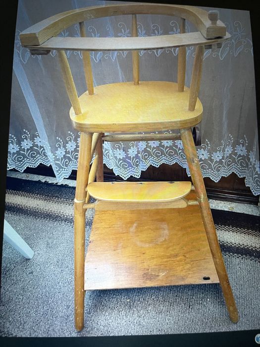 Раскладной детский стол-стульчик для кормления деревянный Раритет СССР