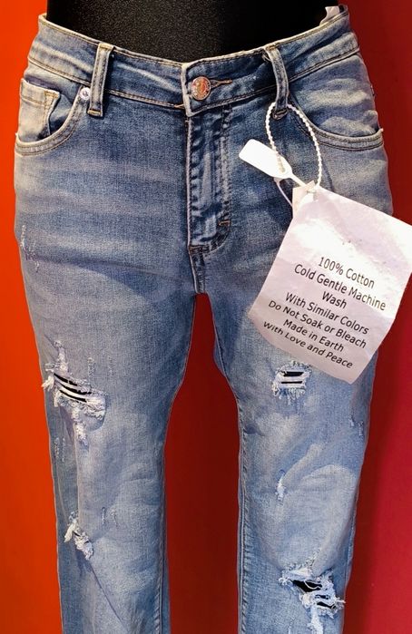 Fajne jeansy jeans spodnie z dziurami
