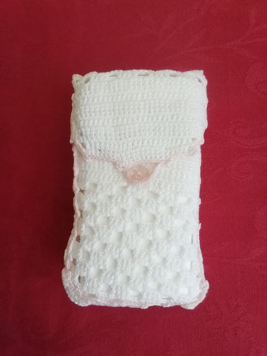 Porta-lenços de crochet, novo