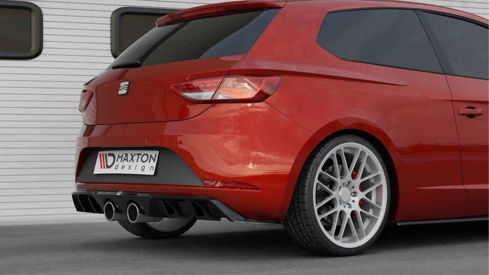 SPOILER DIFUSOR DE ESCAPE (LIP AILERON PALA ABA LAMINA AVENTAL) SEAT LEON 5F MK3 CUPRA PERFORMANCE FR LOOK R32