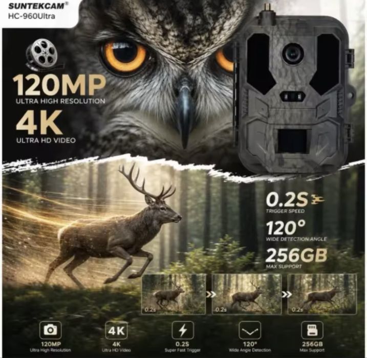 Потужна 4G фотопастка Suntek HC-960Ultra Li 4K АКУМУЛЯТОР 8000mAh з онлайн трансляцією Мисливська 4G камера Suntek HC960Pro hc960про hc950pro hc950pro
