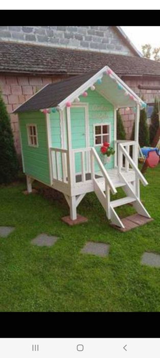 Domek drewniany plac zabaw dla dzieci