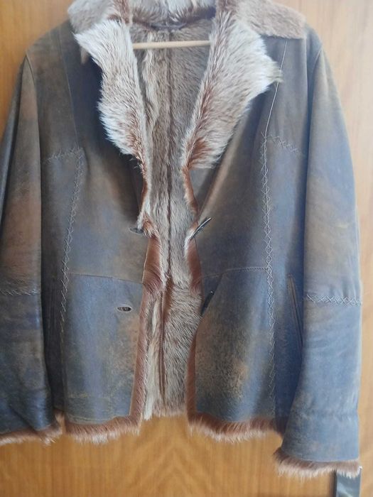 Casaco blazer Riccioli la Pelle  castanho 100% pele