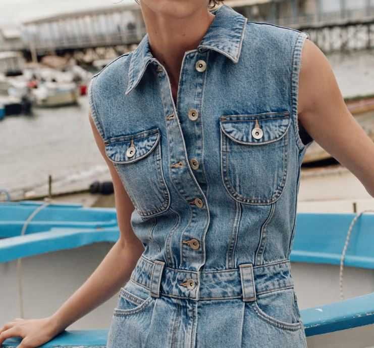 Zara Z1975 kombinezon jeansowy 36 S balloon J221