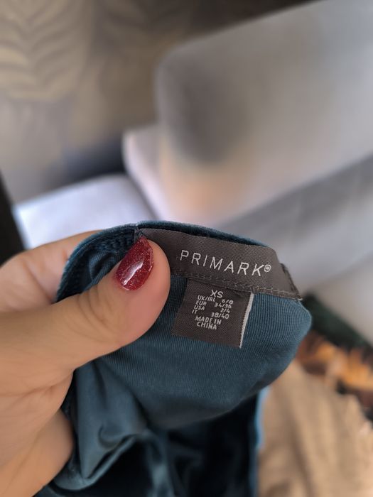Piękne seksowne kobiece body welurowe XS 34 Primark