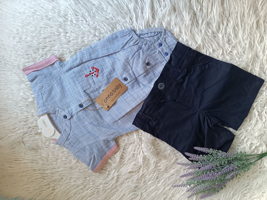 nowy elegancki komplet zestaw 18-24 miesiące dla chłopca na lato strój