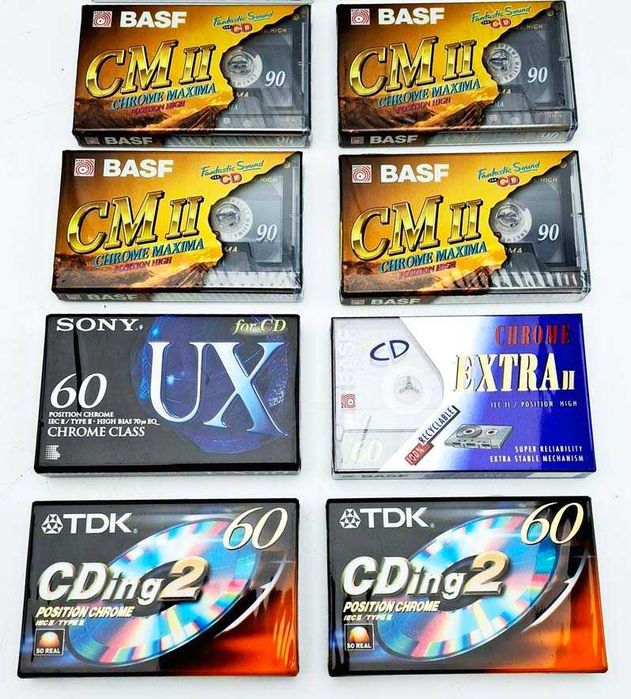 Cassetes Áudio CHROME a ESTREAR seladas qualidade audiófilo lote de 8