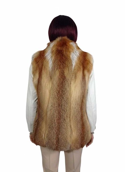 Kamizelka damska z naturalnego lisa rudego
