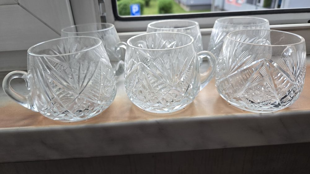 Stare kryształy filiżanki kryształ vintage prl