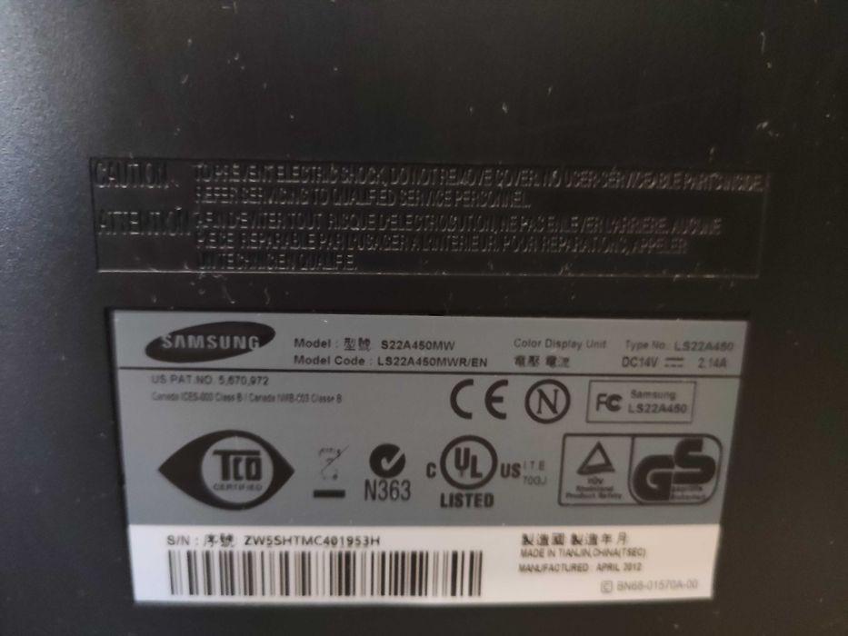 Monitor Samsung SyncMaster S22A450MW 22"