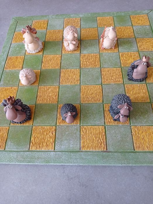 Jogo damas ovelhas em resina