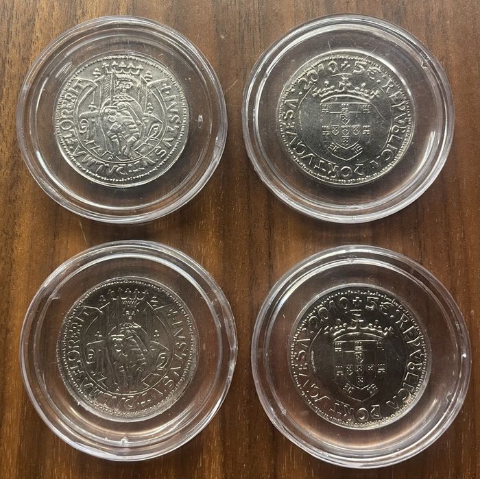4 moedas de 5€ - O Justo D. João II