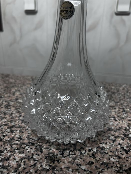 Garrafa Decantador em Cristal d’Arques France Design Clássico Lapidado