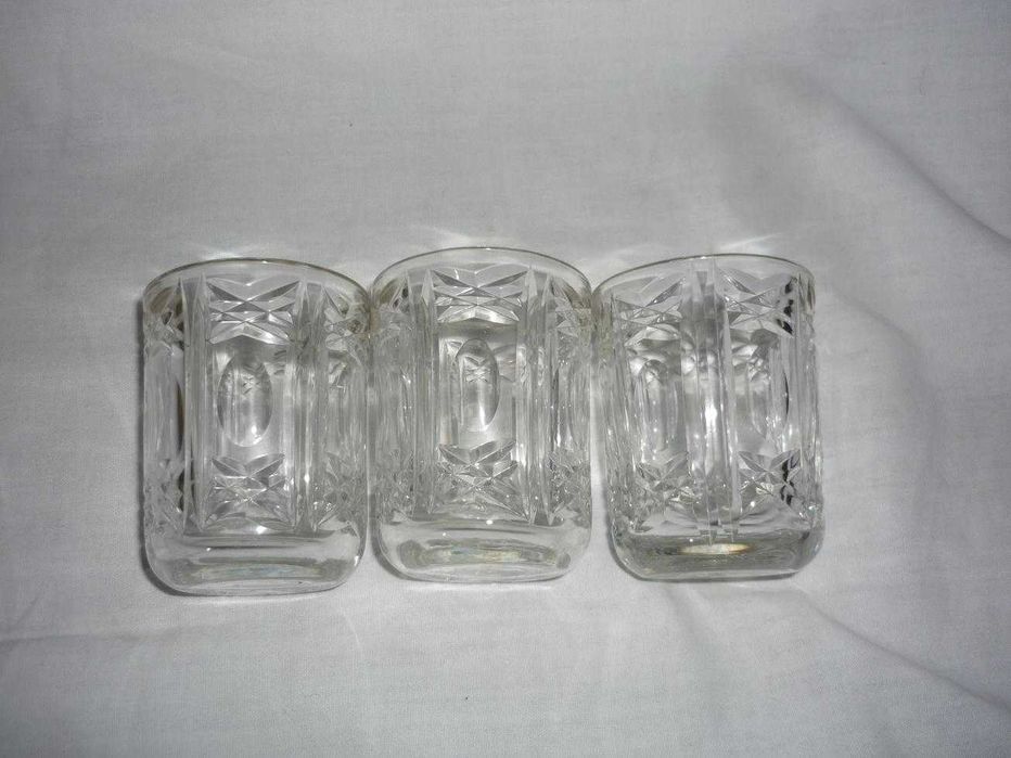 copos vidro facetado pequenos shot antigos