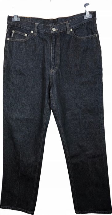 Easy jeansowe spodnie o prostej nogawce czarne w34 l30