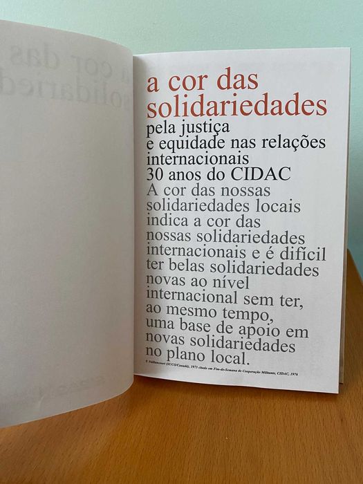 A Cor das Solidariedades, 30 Anos do CIDAC - Nuno Teotónio Pereira