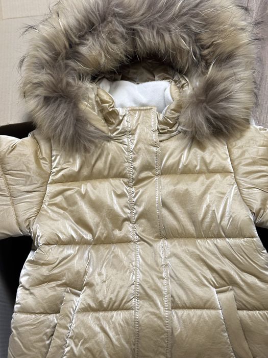 Зимовий комплект костюм комбінезон 116-122 беж бархат teplee.net