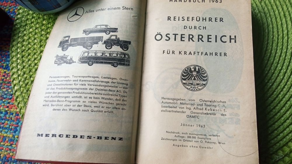 Stary przewodnik dla kierowców ,Austria 1963