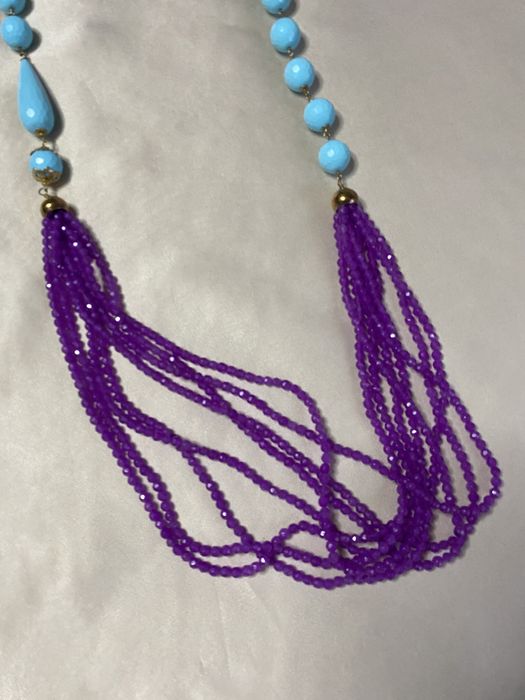 Colar, lindo com pedras ametista e turquesa