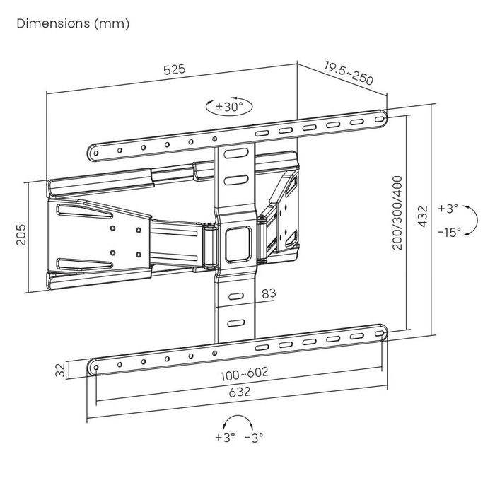 Настінне кріплення для телевізора UniBracket SLIM64 43"-90"