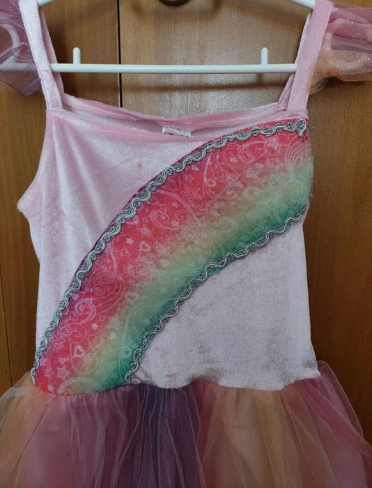 Vestido unicórnio arco íris menina 10-12 anos