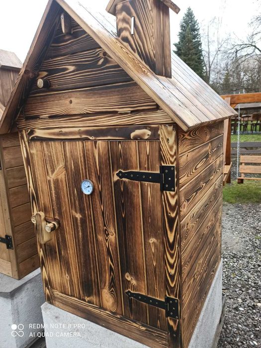 Wędzarnia Drewniana 60 x 60  - Piec ceramicznobetonowy