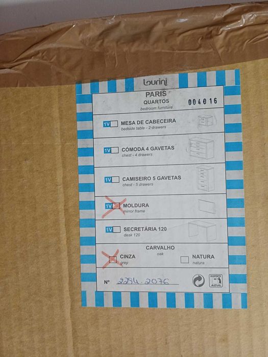 Moldura/Espelho Lourini Paris Carvalho Cinza AINDA EMBALADO