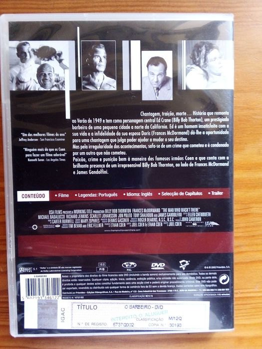 O Barbeiro, Joel & Ethan Coen, Billy Bob Thornton, Frances McDormand