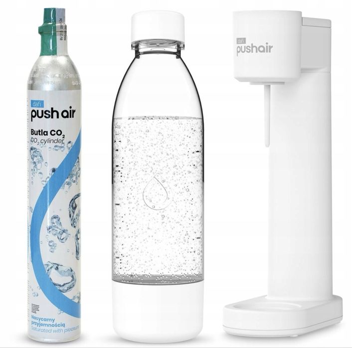 PUSHAIR Saturator Do Wody Dafi Syfon Biały + Nabój CO2 + Butelka 0,7