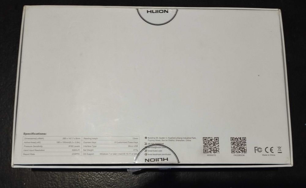 Графічний планшет Huion H640P, неробоче перо/стилус