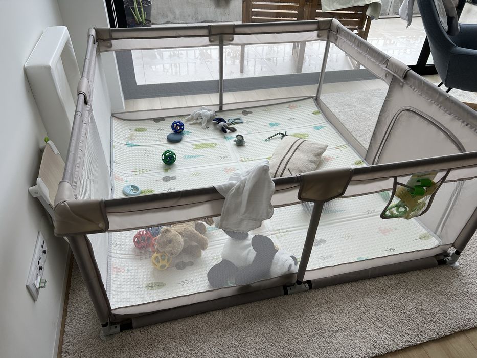 ZEEBABA Extra Large Baby Playpen Parque infantil 150x150, inclui tapete almofadado