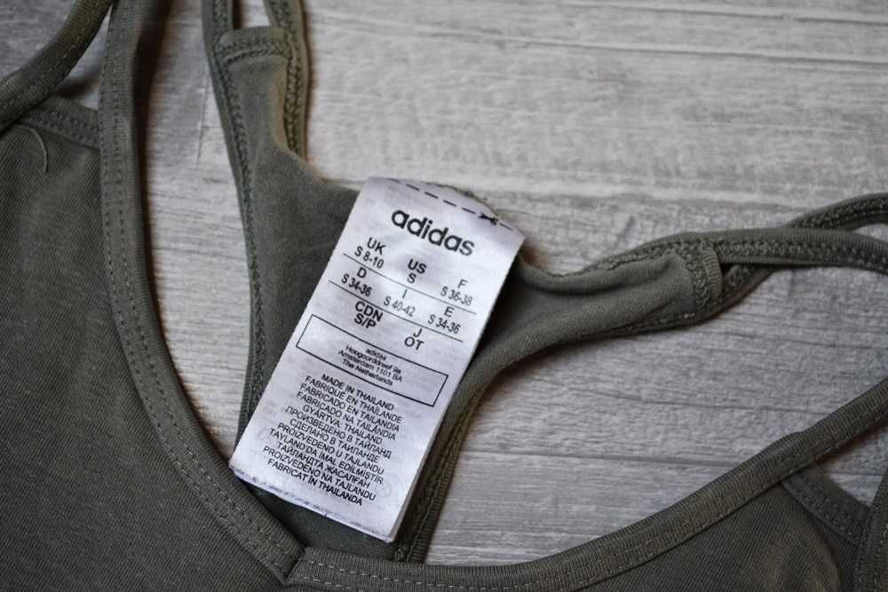 Adidas biustonosz sportowy khaki crop top bluzka S