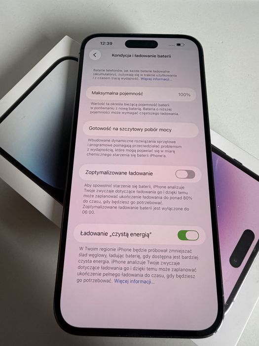 Bateria 100% iPhone 14 Pro Max 256gb Deep Purple Idealny