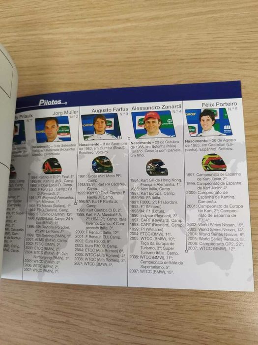 Caderneta comemorativa de 12 selos e 6 postais sobre WTCC no Estoril