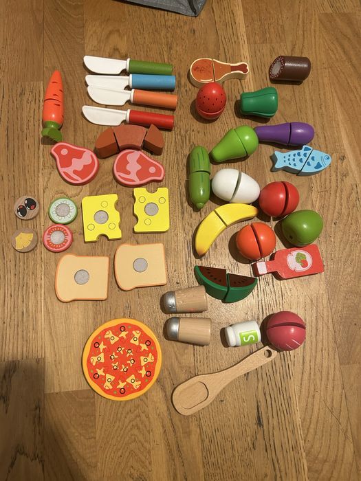 Drewniane owoce warzywa produkty na rzep - mix