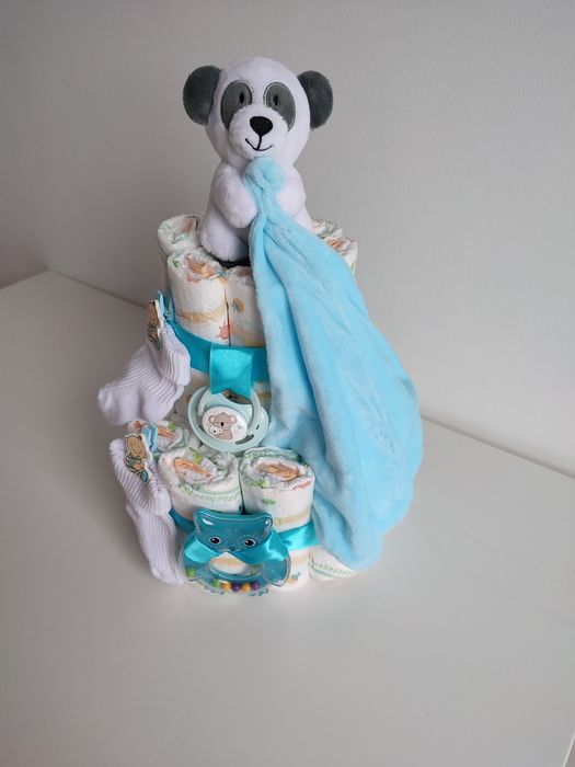 Tort z pampersów, prezent, narodziny, baby shower