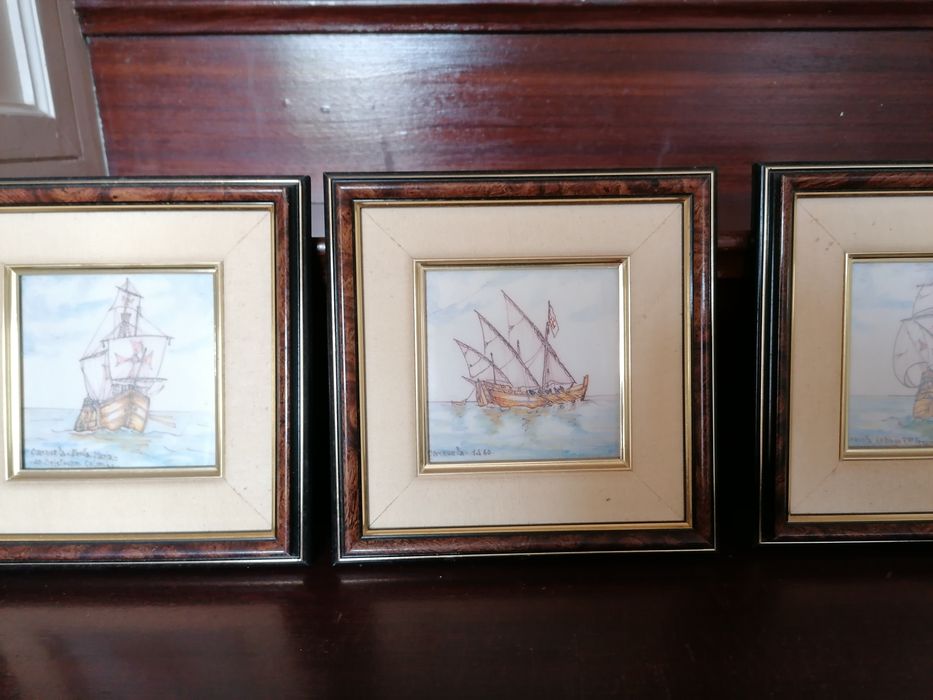 Quadros de Caravelas 23,5x23,5 como novos