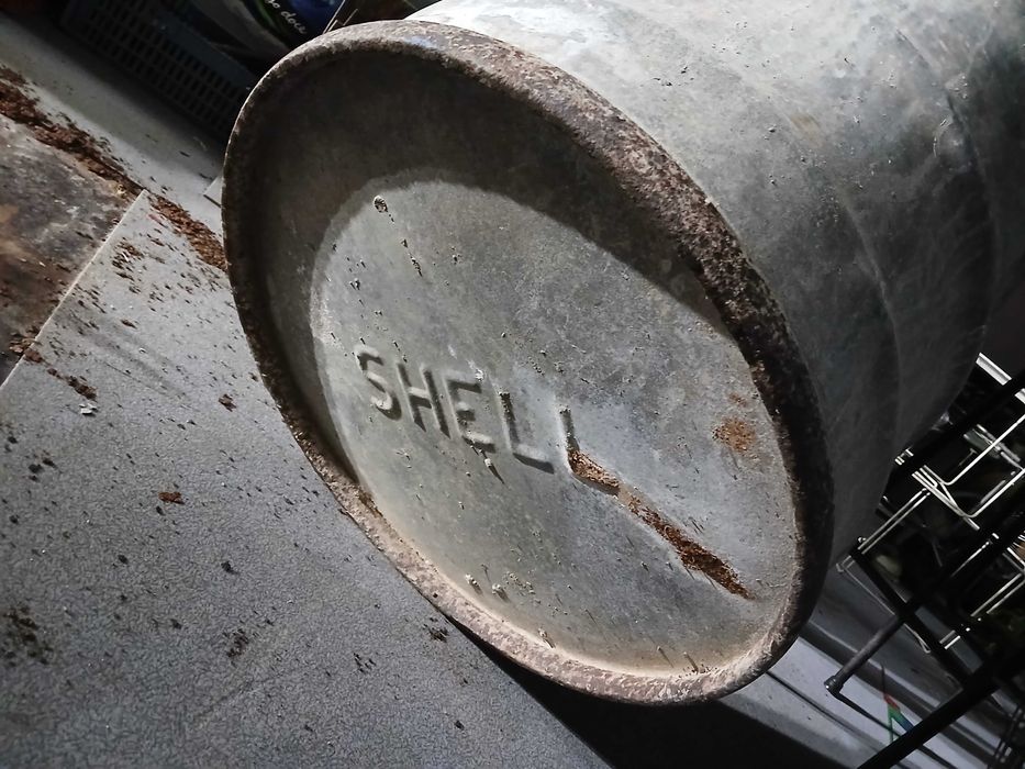Antigo Bidão / Barril de metal - Combustível SHELL