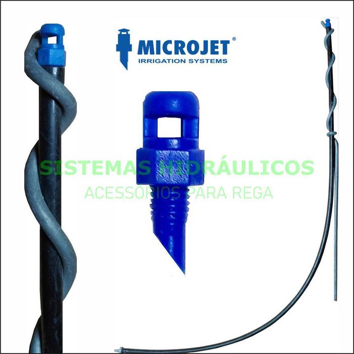 Conjunto estaca + microjet e conetor nas extremidades