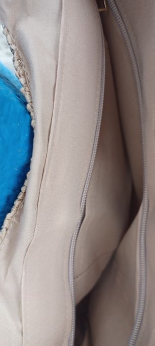 Bolsa /mala  de palhinha forrada com fecho e