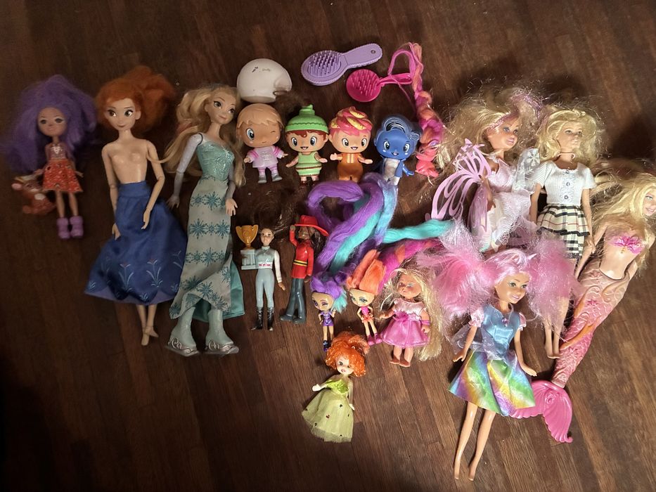 Zestaw lalek lalki kraina lodu elsa anna syrena enchantimals szczotka barbie