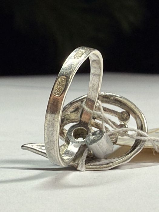 Вінтажна каблучка срібна 925  гранат Серебряное колечко кольцо серебро