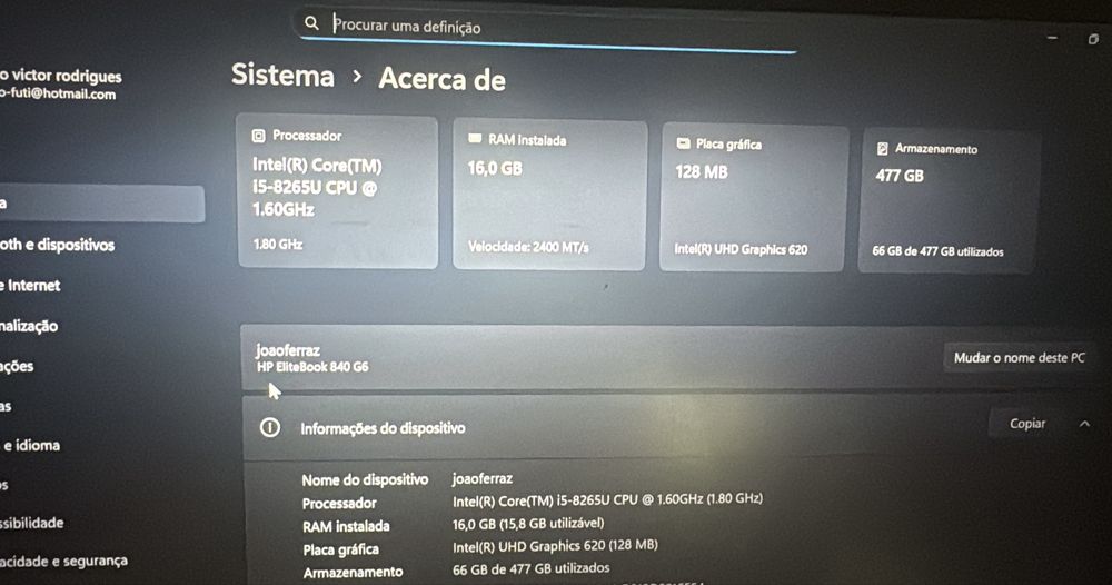 Portátil HP Elitebook