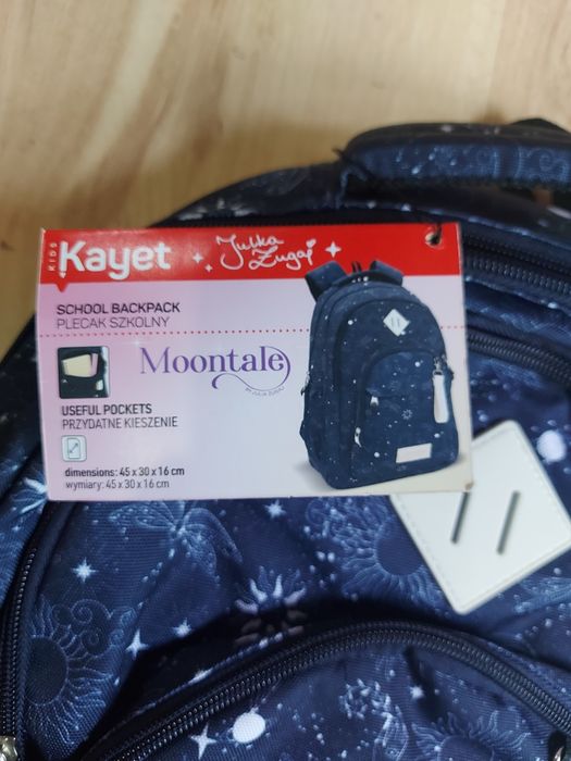 NOWY Plecak szkolny młodzieżowy Moontale Kayet Kosmos A4 potrójny