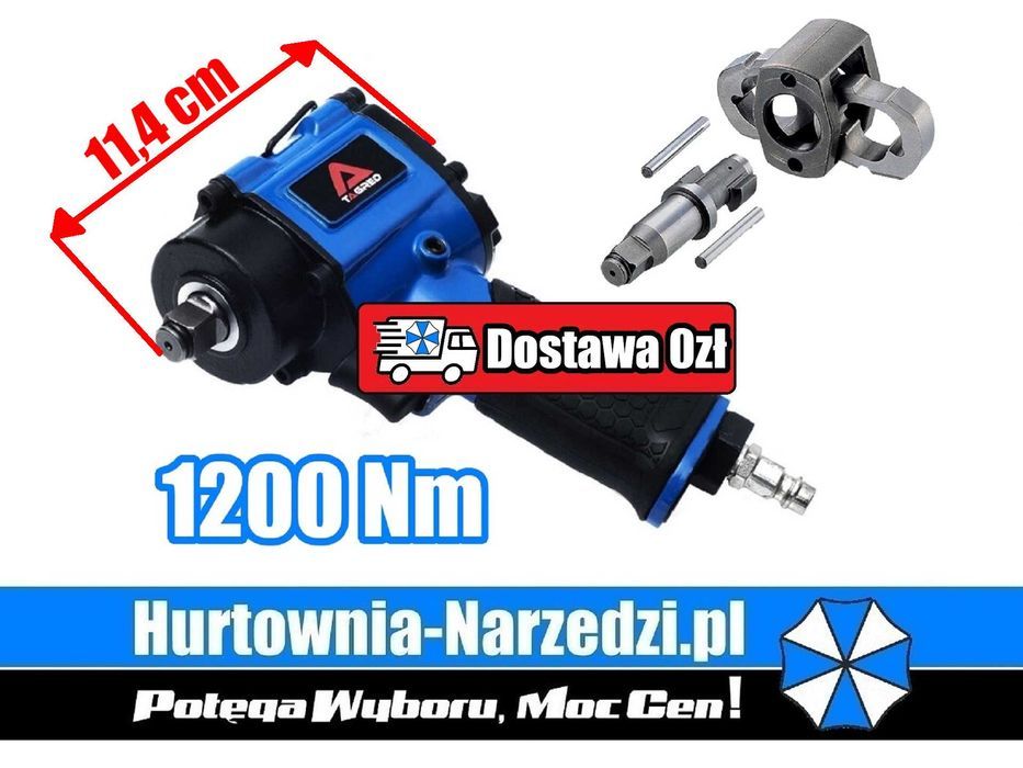 Darmowa Dostawa! Klucz pneumatyczny udarowy Mini 1/2" 1200Nm krótki klucz pneumatyczny udarowy 1/2" minu gun krótki klucz udarowy mały klucz udarowy