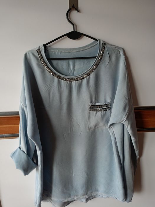 Bluzka damska cekiny luźna oversize cienka r. 42/44
